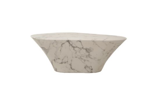 Mesa de centro de piedra blanca Oval Clipped