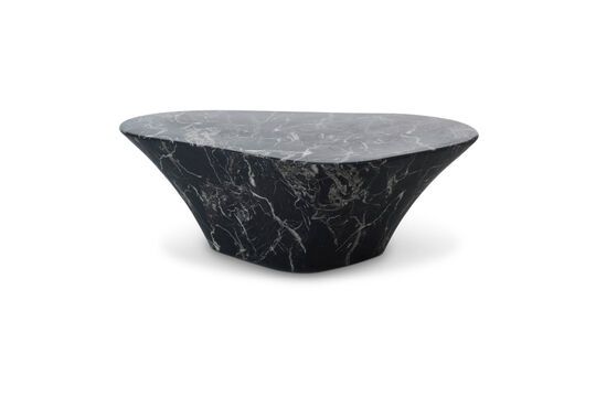 Mesa de centro de piedra negra Oval Clipped