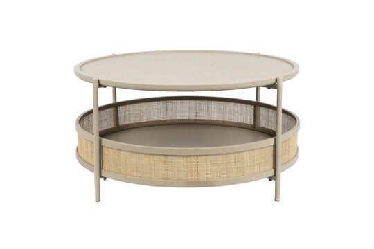 Mesa de centro de ratán beige Makoto