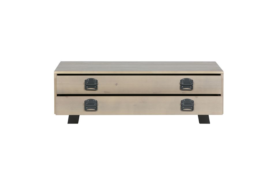 Mesa de centro Derby de roble macizo beige - 5