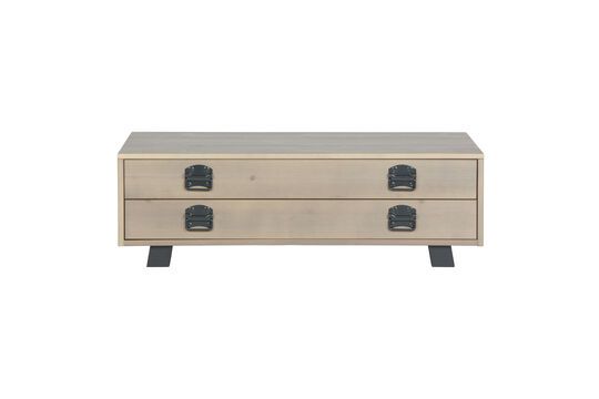 Mesa de centro Derby de roble macizo beige Clipped