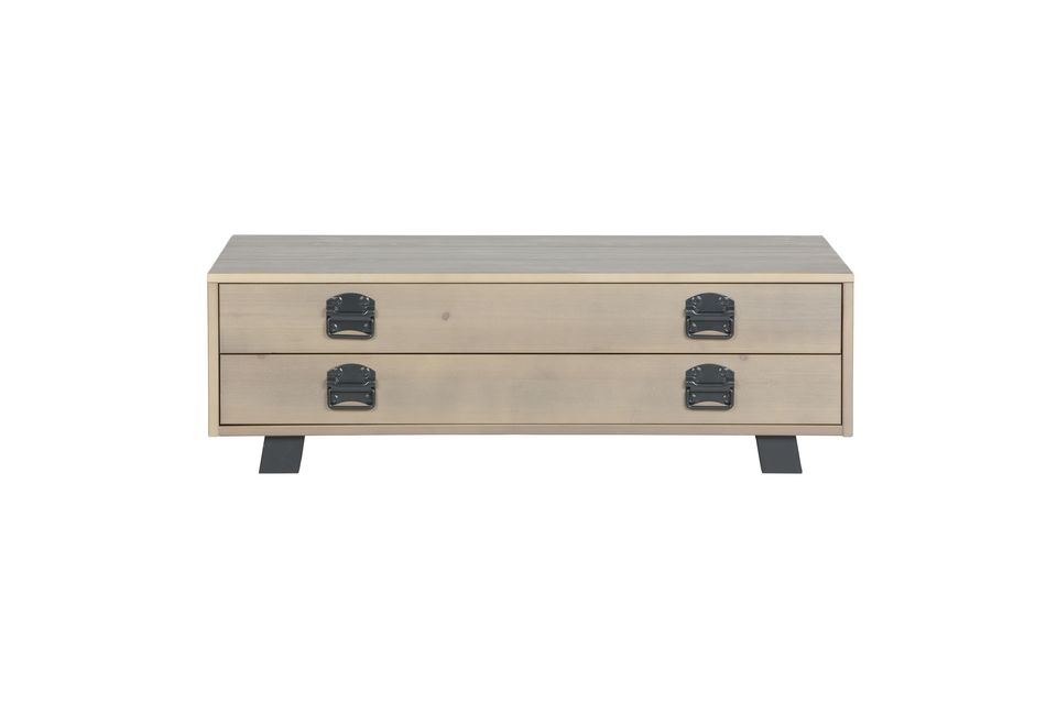 Mesa de centro Derby de roble macizo beige Woood