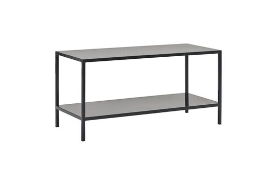 Mesa de centro rectangular de acero negro Fari