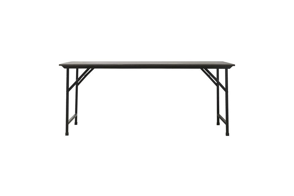 Mesa de comedor de madera de mango negra Party House Doctor