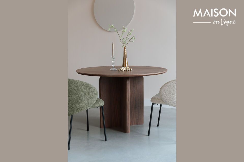 Mesa de comedor de madera marrón Laurent White Label