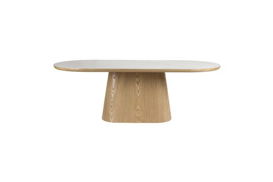 Mesa de comedor ovalada de madera beige 200x90 Almira Clipped