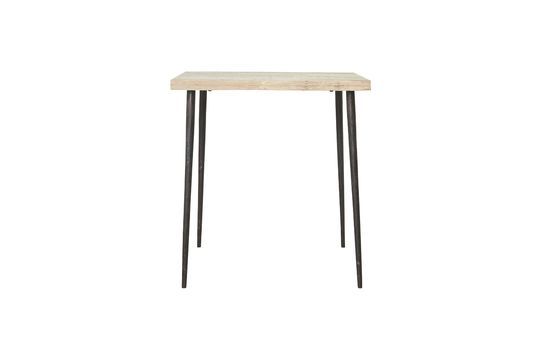 Mesa de comedor pequeña de madera de mango beige Slated Clipped