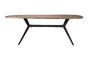 Miniatura Mesa de comedor rectangular de madera beige Chase Clipped