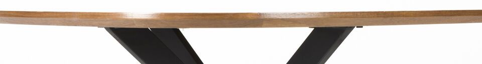 Descriptivo Materiales  Mesa de comedor redonda de madera beige Chase
