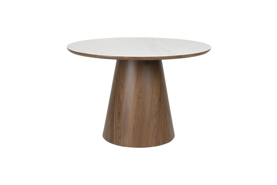 Mesa de comedor redonda de madera marrón Almira White Label