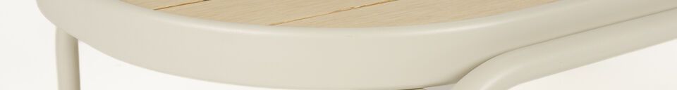 Descriptivo Materiales  Mesa de jardín de aluminio beige Vista