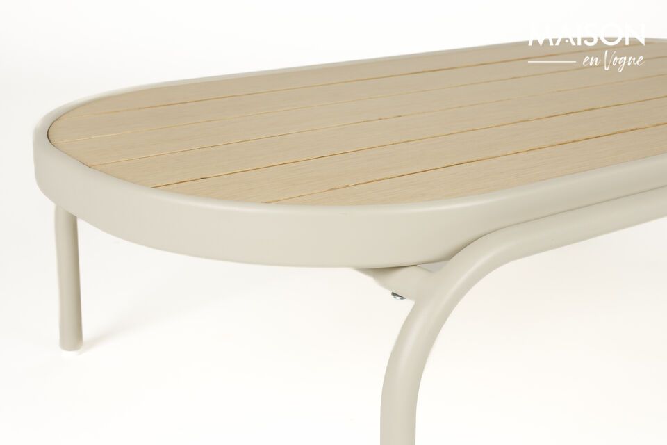 Mesa de jardín de aluminio beige Vista - 7