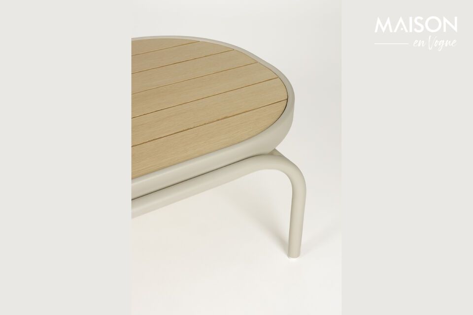 Mesa de jardín de aluminio beige Vista - 8
