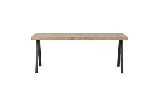 Mesa de madera de mango beige 180x90 con patas cuadradas de espiga Tablo Clipped