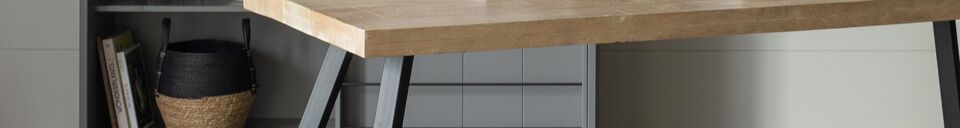 Descriptivo Materiales  Mesa de madera de mango beige 180x90 con patas cuadradas Tablo