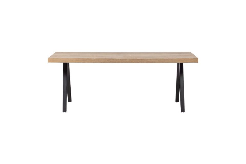 Mesa de madera de mango beige 180x90 con patas cuadradas Tablo Woood