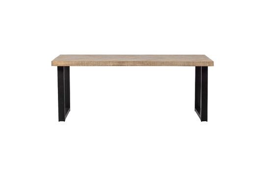 Mesa de madera de mango beige 180x90 con patas de espiga en forma de U Tablo Clipped