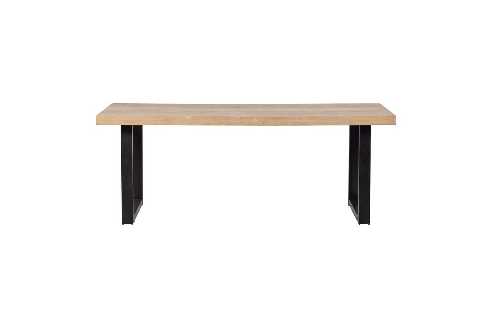 Mesa de madera de mango beige 180x90 con patas en forma de U Tablo Woood