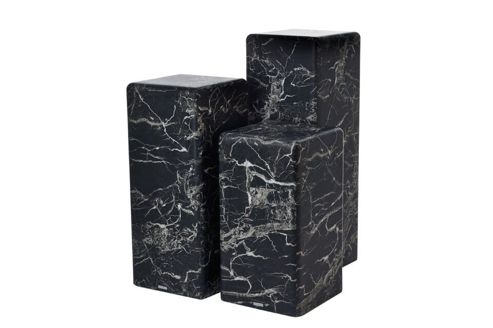 Pilar con aspecto de mármol negro, base de resina de mármol artificial, práctico y lujoso