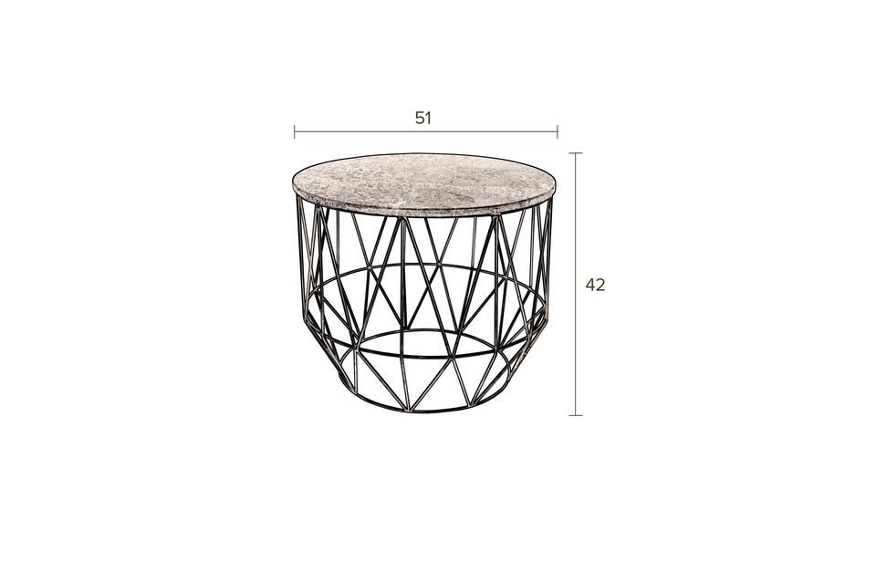 Una mesa elegante con tapa de mármol natural y estructura refinada