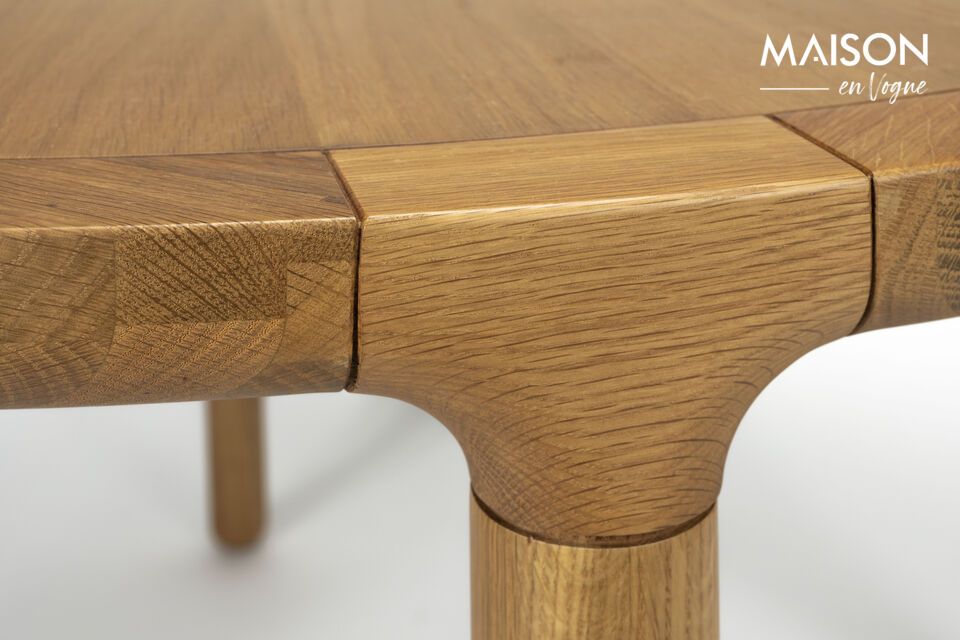 Mesa redonda de madera beige Storm D128 - 5