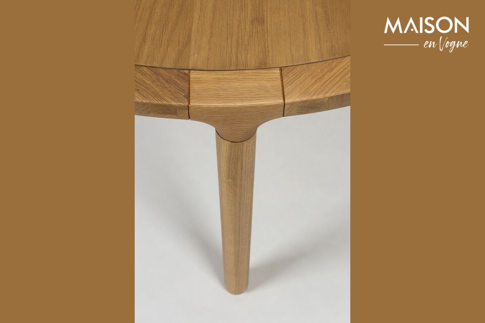 Mesa redonda de madera beige Storm D128 - 6