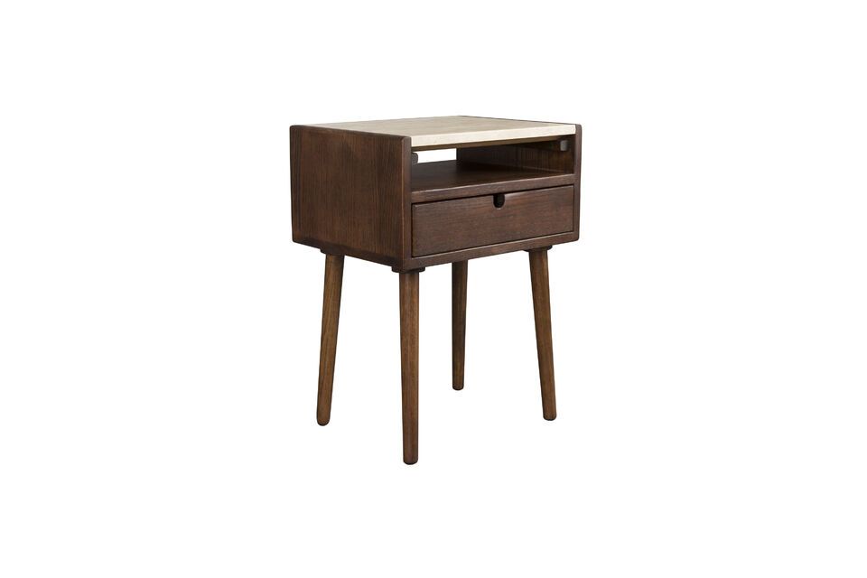 Mesita de noche de madera beige Arda DutchBone