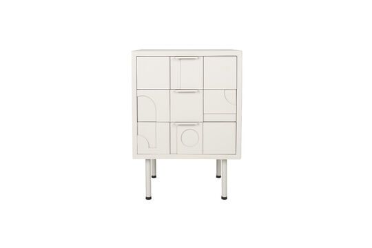 Mesita de noche de madera gris Funk Clipped