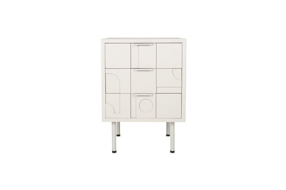Mesita de noche de madera gris Funk White Label