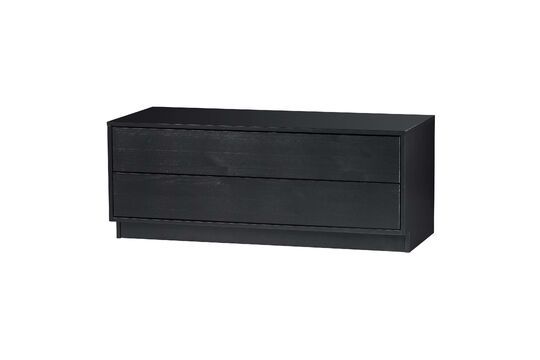 Mueble de TV grande de madera negra Finca Clipped