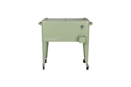 Nevera de plástico verde con ruedas Be Cool Clipped