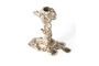 Miniatura Pequeño candelabro de aluminio plateado Drip Clipped