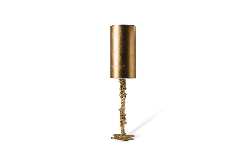 Base de lámpara en aluminio dorado goteado, elegante y alegre.
