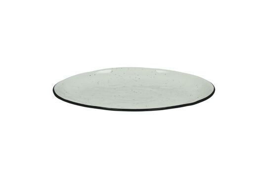 Plato de postre de porcelana blanca albahaca