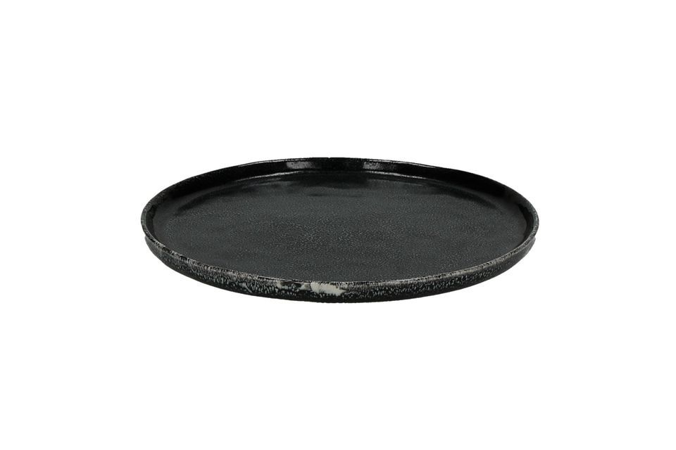 Plato de postre negro Porcelino Experience Pomax