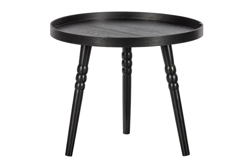 Ponto mesa auxiliar grande de madera negra Woood