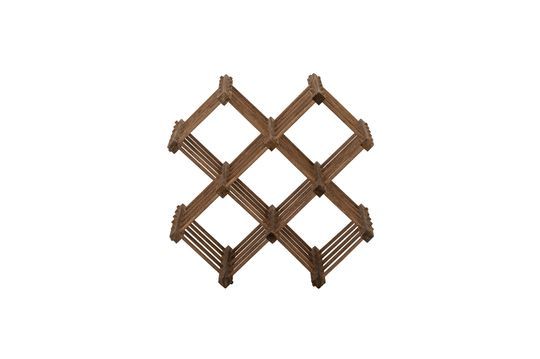 Portabotellas marrón de bambú Lucas Clipped