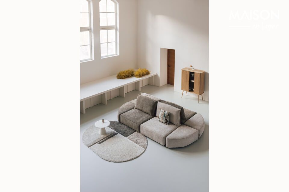 Descubra la elegancia funcional de nuestra otomana de tela Hunter beige