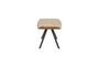 Miniatura Puf de piel sintética beige Frie Clipped