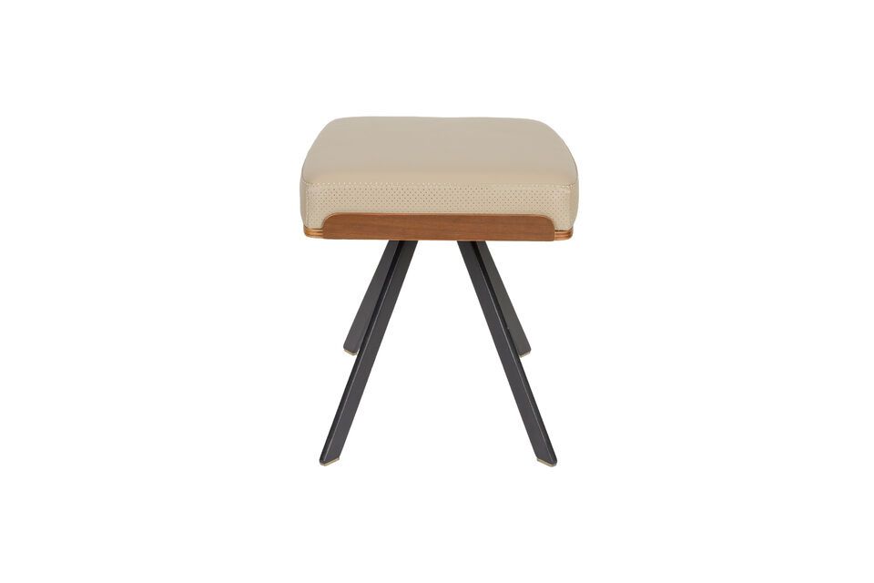 Puf de piel sintética beige Frie Zuiver