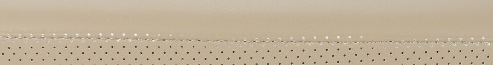 Descriptivo Materiales  Puf de piel sintética beige Frie