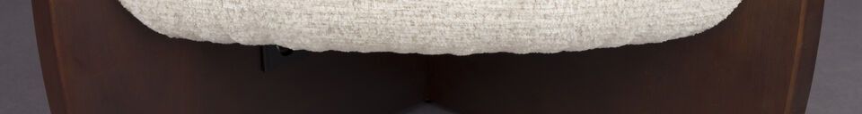 Descriptivo Materiales  Puf de tela beige Emilius