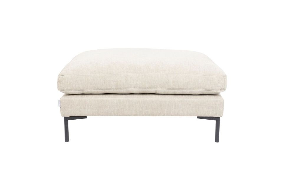 Puf de tela crema Summer Zuiver