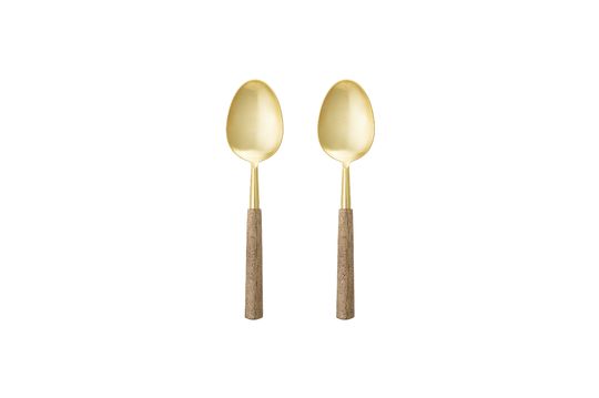 Servidores de ensalada Savoisy en acero inoxidable de color dorado Clipped