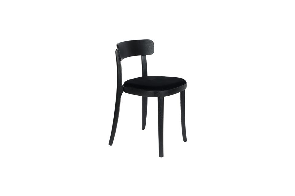 Silla Brandon de terciopelo y madera negra - 10