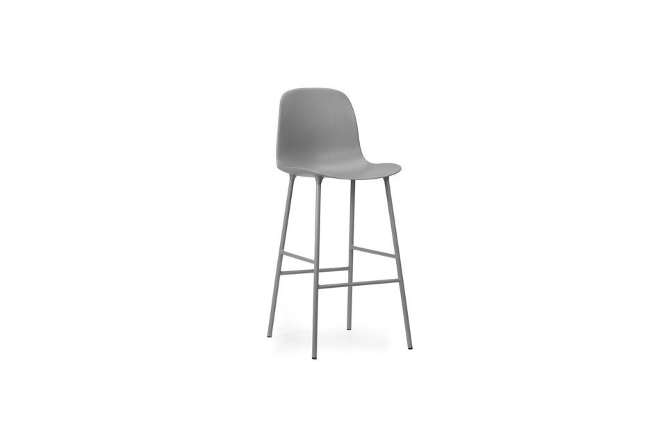 Silla de bar de acero y plástico gris 75cm Forma Normann Copenhagen