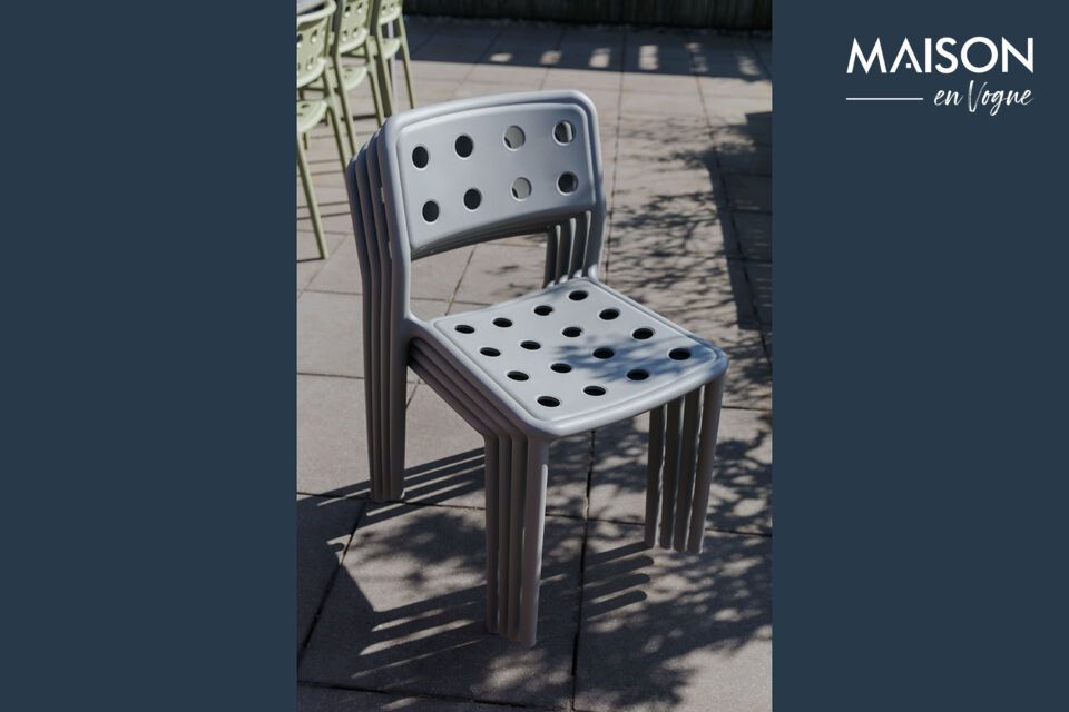 Silla de jardín de plástico gris Serra White Label