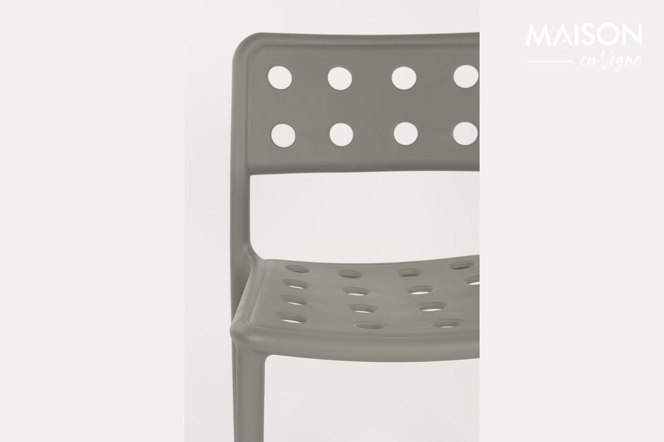 Silla de jardín de plástico gris Serra - 11