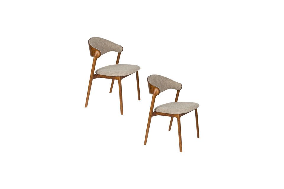 Silla de madera maciza de haya beige Babington - 9