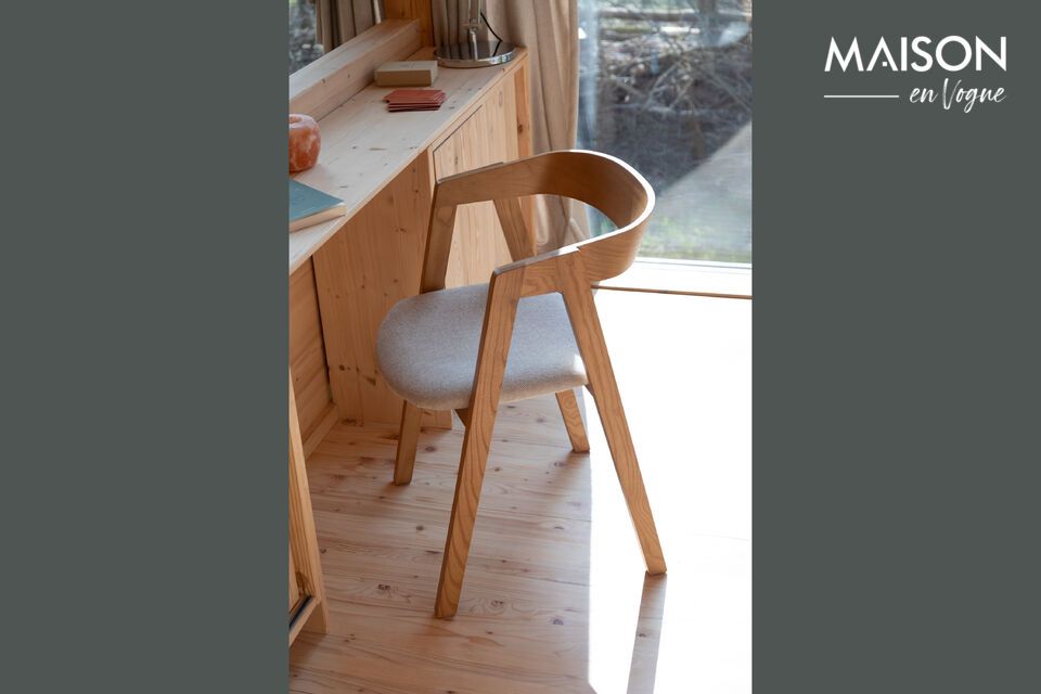 Silla de tela beige Mads Zuiver